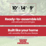 Handy Home Rookwood 10 ft x 14 ft Wood Storage Shed, Ranch-Style with Double Doors - Image 7
