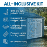 Sonata 12 ft x 10 ft Outdoor Wood Shed with Polycarbonate Roof and Loft - Image 11