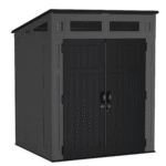 Suncast Modernist 6 ft x 5 ft Lean-To Resin Storage Shed with Floor, Grey