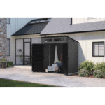 Suncast Modernist 6 ft x 5 ft Lean-To Resin Storage Shed with Floor, Grey - Image 10