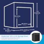 Suncast Modernist 6 ft x 5 ft Lean-To Resin Storage Shed with Floor, Grey - Image 7