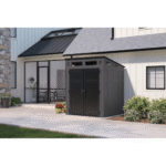 Suncast Modernist 6 ft x 5 ft Lean-To Resin Storage Shed with Floor, Grey - Image 9
