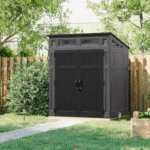 Suncast 6 ft x 5 ft Resin Storage Shed with Floor, Peppercorn Grey and Black - Image 2