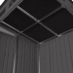 Suncast 6 ft x 5 ft Resin Storage Shed with Floor, Peppercorn Grey and Black - Image 4