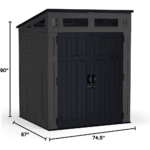 Suncast 6 ft x 5 ft Resin Storage Shed with Floor, Peppercorn Grey and Black - Image 6