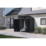 Suncast 6 ft x 5 ft Resin Storage Shed with Floor, Peppercorn Grey and Black - Image 7