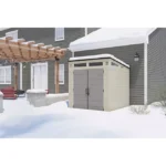 Suncast Modernist 7 ft x 7 ft Resin Outdoor Storage Shed, 317 cu ft - Image 2