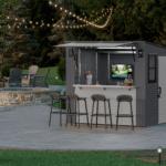 Suncast Cabana 8 ft x 7 ft Resin Entertainment Shed with Flip-Up Bar, Floor Included - Image 6
