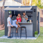 Suncast Cabana 8 ft x 7 ft Resin Entertainment Shed with Flip-Up Bar, Floor Included - Image 7