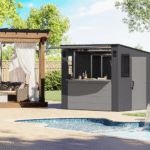 Suncast Cabana 8 ft x 7 ft Resin Entertainment Shed with Flip-Up Bar, Floor Included - Image 9