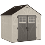 Suncast Tremont 8 ft x 7 ft Resin Storage Shed BMS8700, Vanilla