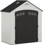 Suncast Vista 7 ft x 4 ft Resin Storage Shed With Floor Kit, Brown
