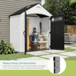 Suncast Vista 7 ft x 4 ft Resin Storage Shed With Floor Kit, Brown - Image 4