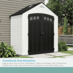 Suncast Vista 7 ft x 4 ft Resin Storage Shed With Floor Kit, Brown - Image 6