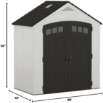 Suncast Vista 7 ft x 4 ft Resin Storage Shed With Floor Kit, Brown - Image 7