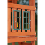 Creative Cedar Designs Cedar Cottage Wooden Swing Set with Slide and Rock Wall - Image 3