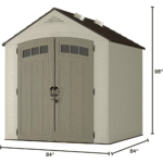 Suncast Vista 7ft W x 7ft D Resin Outdoor Storage Shed in Tan with Lockable Doors - Image 5