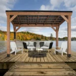 Backyard Discovery Arcadia 12 ft x 9.5 ft Cedar Slope-Roof Gazebo with USB PowerPort - Image 3