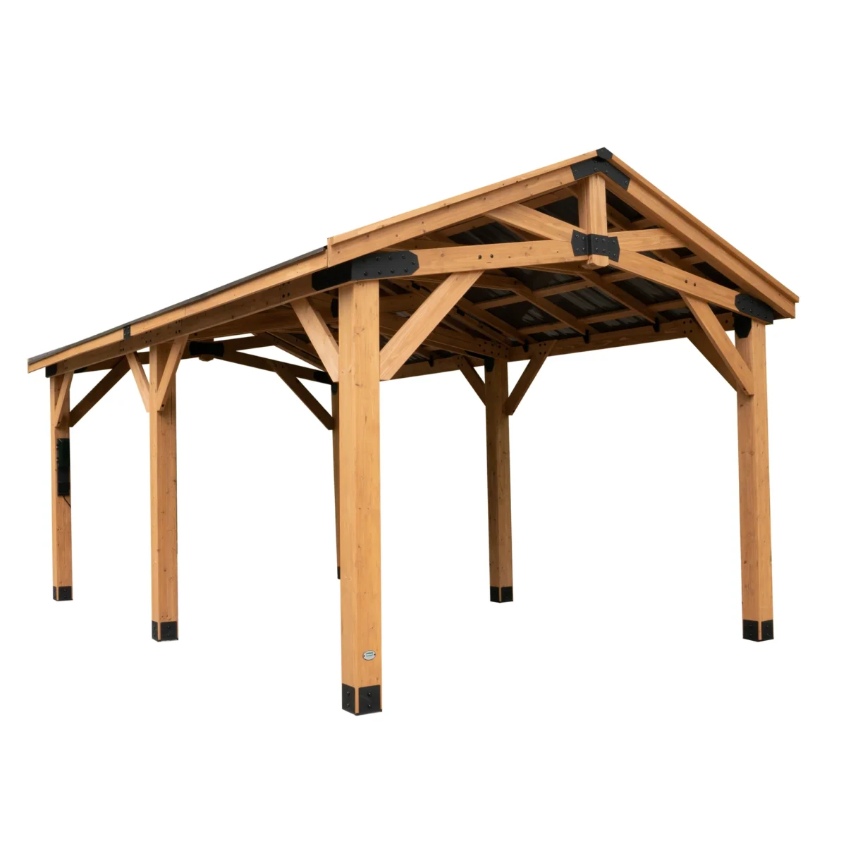 hw-286-image-1.webp Backyard Discovery Norwood 20 x 12 Carport Gazebo with Cedar Posts and Steel Roof - Image 1