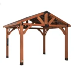 Backyard Discovery Brookdale 12 x 10 All-Cedar Wooden Gazebo with Steel Roof