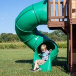 Backyard Discovery Cedar Cove Wooden Swing Set with Dual Slides, Rock Wall and Three Swings - Image 2