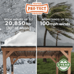 Backyard Discovery Kingsport 20ft x 20ft Cedar Wood Carport with Black Steel Roof - Image 11