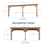Backyard Discovery Kingsport 20ft x 20ft Cedar Wood Carport with Black Steel Roof - Image 12