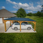 Backyard Discovery Kingsport 20ft x 20ft Cedar Wood Carport with Black Steel Roof - Image 3