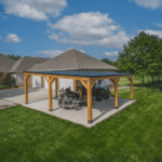 Backyard Discovery Kingsport 20ft x 20ft Cedar Wood Carport with Black Steel Roof - Image 4