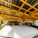 Backyard Discovery Kingsport 20ft x 20ft Cedar Wood Carport with Black Steel Roof - Image 5