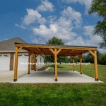 Backyard Discovery Kingsport 20ft x 20ft Cedar Wood Carport with Black Steel Roof - Image 9