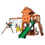 Backyard Discovery Monterey Wooden Swing Set with Clubhouse, Playhouse and 10ft Slide