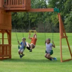 Backyard Discovery Skyfort II Wooden Swing Set with Clubhouse, Slide and Monkey Bars - Image 3
