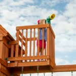 Backyard Discovery Skyfort II Wooden Swing Set with Clubhouse, Slide and Monkey Bars - Image 7