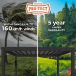 Backyard Discovery Trenton 4.9m x 3.7m Modern Galvanised Steel Pergola in Black - Image 12