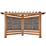 Backyard Discovery Verona Cedar Cabana Pergola with Composite Bamboo Privacy Panels
