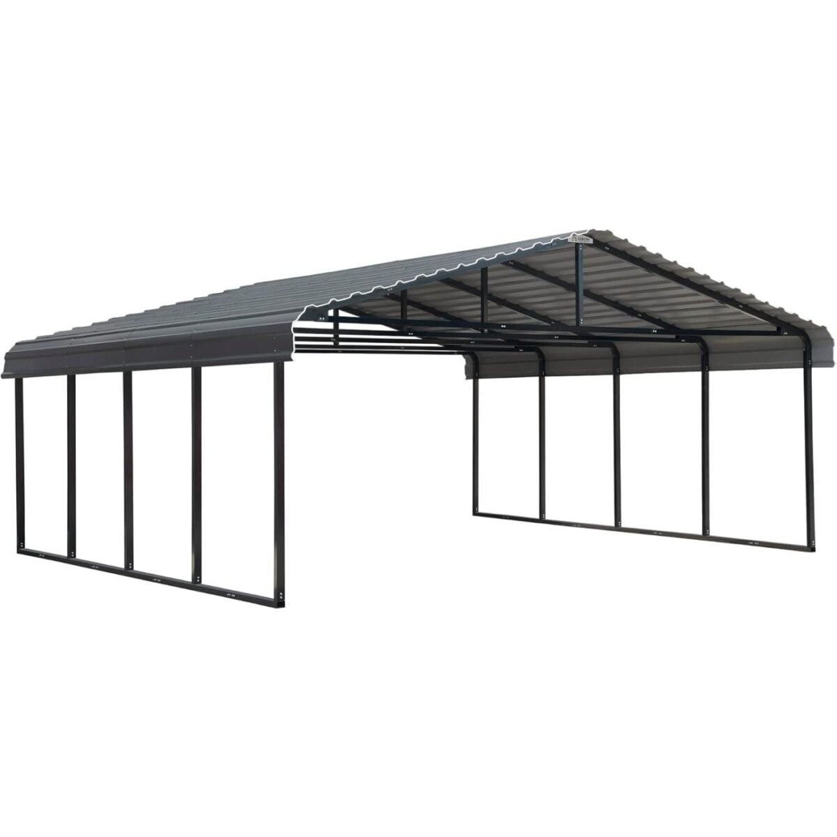 hw-298-image-1.jpg Classic DIY Steel Carport Kit 20ft W x 20ft L x 7ft H with Slip-Fit Frame - Image 1