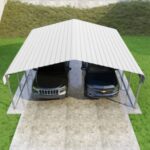 Classic DIY Steel Carport Kit 20ft W x 20ft L x 7ft H with Slip-Fit Frame - Image 2