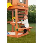 Creative Cedar Designs Cedar Cottage Wooden Swing Set with Slide, Trapeze and Rock Wall - Image 3