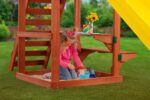 Creative Cedar Designs Cedar Cottage Wooden Swing Set with Slide, Trapeze and Rock Wall - Image 6