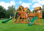 Gorilla Playsets Empire Extreme Cedar Wooden Swing Set with Monkey Bars, Clatter Bridge and 3 Slides - Image 2