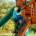 Gorilla Playsets Empire Extreme Cedar Wooden Swing Set with Monkey Bars, Clatter Bridge and 3 Slides - Image 5