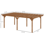Outsunny Wooden Garden Pergola, Fir Wood DIY Kit, 240 x 144 x 88.5 in Rectangular Frame - Image 4