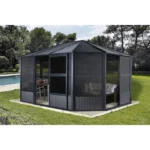 Sojag Charleston Solarium 12 x 15 ft Dark Grey Aluminium with Galvanised Steel Roof - Image 2