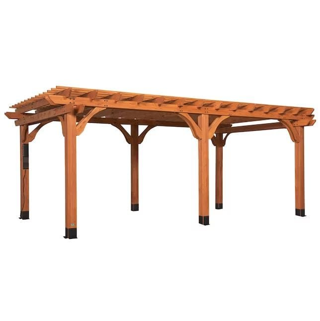 hw-31-image-1.png Backyard Discovery Beaumont 20 ft x 12 ft Cedar Wood Pergola with PowerPort - Image 1
