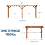 Backyard Discovery Beaumont 20 ft x 12 ft Cedar Wood Pergola with PowerPort - Image 5