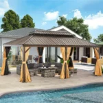 Sunmthink 12 x 20 ft Hardtop Gazebo with Double Roof and Aluminium Frame - Image 2