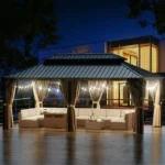 Sunmthink 12 x 20 ft Hardtop Gazebo with Double Roof and Aluminium Frame - Image 4