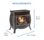 Duluth Forge Dual Fuel Ventless Gas Stove, 26,000 BTU, Remote Control, Matte Black (Model FDSR25) - Image 6