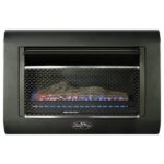 Duluth Forge Dual Fuel Ventless Linear Wall Gas Fireplace with Log, 26,000 BTU, Thermostat Control (Model DF300L)